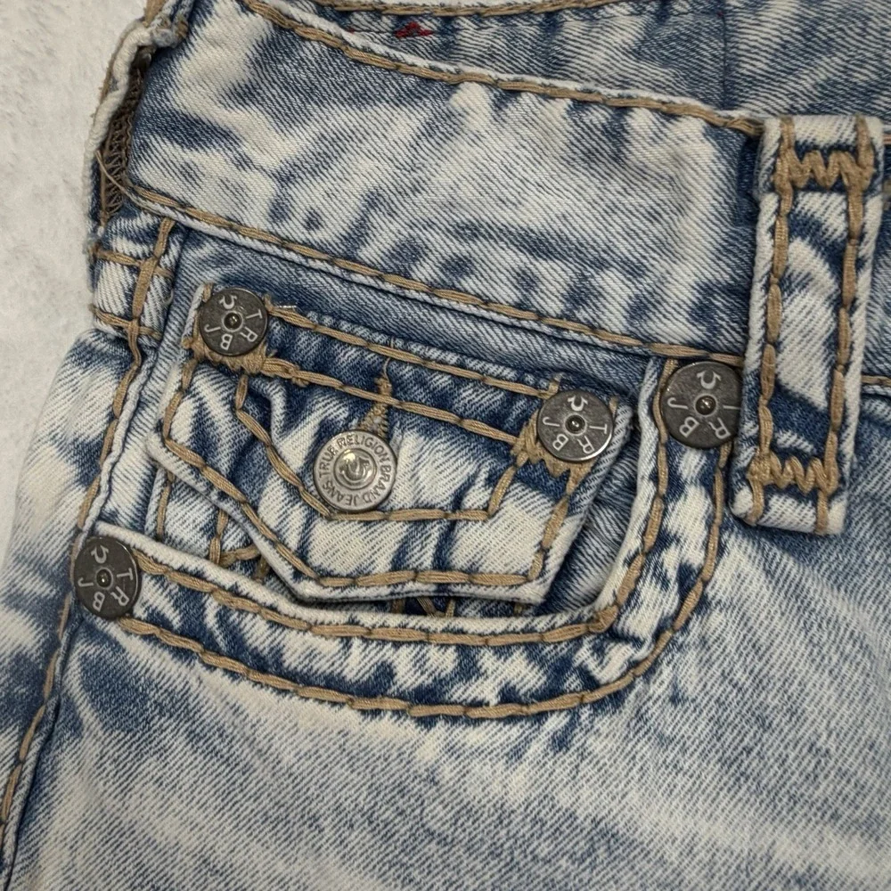True Religion Ricky Acid Wash Straight Jeans Mens 28 Denim Blue Relaxed 30x34